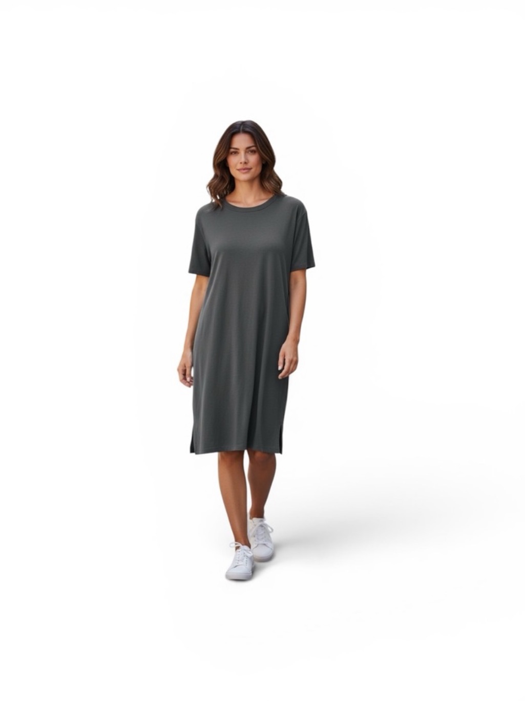 Lululemon Classic-Fit T-Shirt Dress Gray Eucalypsus Exact Color Second Pic